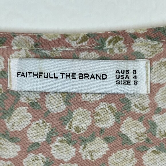 Faithful The Brand Floral Mini Dress Pink Cutout Small - Picture 10 of 12